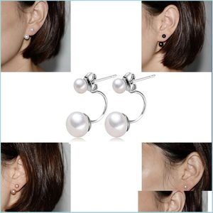 Dangle Kronleuchter natürlicher Perlenohrringe für Frauen 4 Farbe 925 Sterling Sier Schmuck Oblate Doppel Hochzeit Geschenk Mode Dr. Dhgarden Dhomi