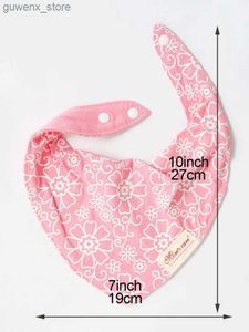 Bibs Burp Cloths 3Pcs/Lot baby bib strap set with cotton printed flower multi style triangular scarf Child Accessories Y240412