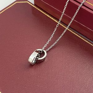 designer 2024 choker womens necklace jewelry gold pendan dual ring sainless seel jewelry fashion oval inerlocking rings Clavicular chain necklaces lover