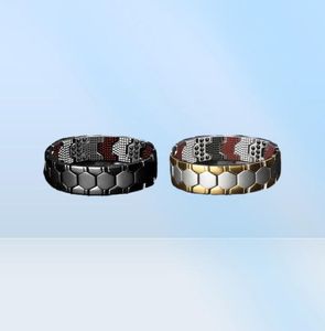 Bangle 660pcs Energy Stones Mens Titanium Bracelet Magnetic Therapy Radiation Protection2855719