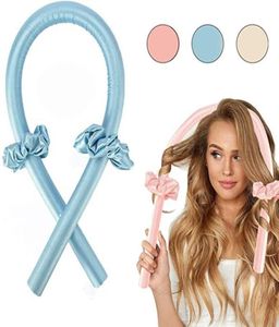 Hitzelose Haare Curlers für lange Haare Hitzelose Seide Curls Stirnband Keine Hitze Curlers Curling Ribbon Hair Walzen Flexi -Stange mit Haarnadel1985301