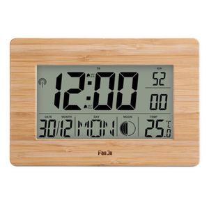 S Fanju Digital Wall Clock Große Zahlenzeit Temperatur Kalender Alarmtisch Schreibtisch Uhren moderne Design Office Home Decor3050330