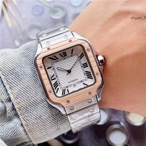 Moda pełna marka zegarków na nadgarstek mężczyzn Mężczyzna kwadratowy kwarcowy stalowy metal z zegara CA 119