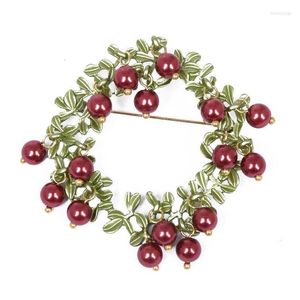 Pins Broschen schön und schöner Schmuck Fruchtkranz Brosche Vintage Pflanze Antiquitätenfarbe Cranberry Large Drop Delivery Dhdir