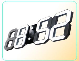 Modern design 3D LED Wall Clock Digital Alarm Clocks Home Living Room Office Table Desk nattklocka Display6223361