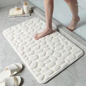 Bath Mats Cobblestone Embossed Bathroom Mat Home Non-slip Carpet In Bathtub Floor Rug Shower Room Doormat Memory Foam Pad