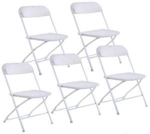 Nowe plastikowe krzesła składane na imprezie weselnej Krzesła komercyjna biała gyq5931429