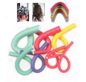 Hårrullar slumpmässiga färg 10 pcslot svamp curler maker bendy curls diy verktyg styling8492392