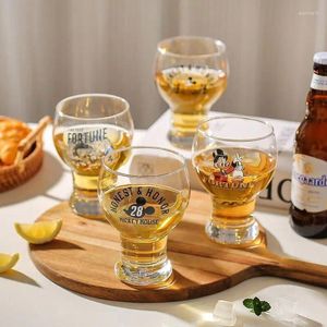 Wine Glasses 450ml Cartoon Glass Beer Cup Cute And Creative Milk Juice Drink For Home Use Water Bottle Goblet Kitchen Accessories