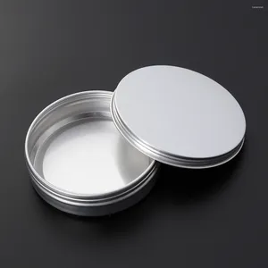 Storage Bottles 150ml Aluminum Tins Container Jar Round Empty With Screw Thread Lid For Makeup Pomade Food Plastic Jars Lids