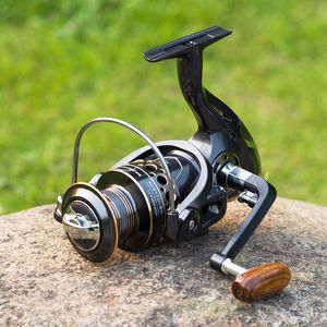 Spinning Reel Max Drag Power Fishing Reel with Wood Handle Ultra Smooth Powerful Freshwater Fishing Reels Saltwater Fishing Reel