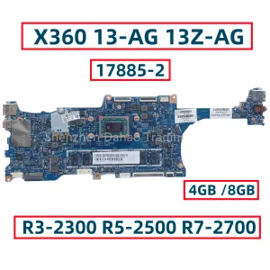 Placa -mãe 178852 448.0EC06.0021 Para a placa -mãe laptop HP X360 13AG 13ZAG com R32300 R52500 R72700 CPU 4GB/8GB RAM totalmente testado