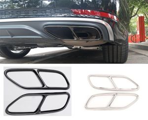 1Pair Steel Silver Black Car Bakre avgaser ljuddämpare Svansrörets täckning Dekorativ trim för A4 B9 2019 20201387936