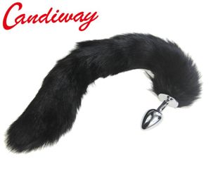 Black Fox Tail Köpek Tails Butt Anal Fiş Seks Oyuncak Kurşun Buttplug G Spot Oyuncaklar Kedi Kuyrukları Çift Sevgili Seks Ürünleri Seks Oyunu S9249253238