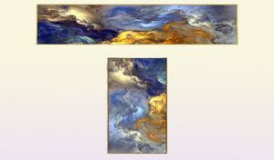 Paintings Wangart Abstract Colors Unreal Canvas Poster Blue Landscape Wall Art Painting Living Room Wall Hanging Mode qylUII packi5890657