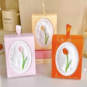 Towel Tulip Embroidered Face Wedding Gift Souvenir Washing Bathroom Soft Quick-Drying Beach Cloth Handkerchief