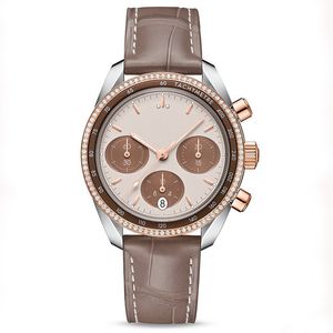 38 mm kobiety Watch z pełnym chronografem Funtions Zatrzymaj drugie ręce mężczyźni luksusowe zegarek mistrz sportów zegarki Quarz Oroiogio Montre de Luxe