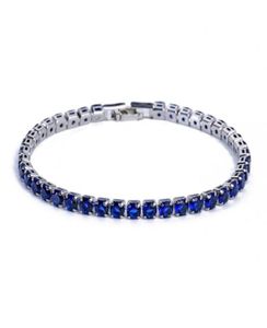 Luksusowe 4 mm sześcienne z cyrkonu bransoletki Bracelety lodowane łańcuch kryształowy bransoletka ślubna dla kobiet mężczyzn złota srebrna bransoletka biżuteria 759535932601