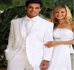 Top White Tuxedo Mens Fashion Wedding Suits Customed Classic Groom Tuxedos Man Suits Juitsvantsvest2360096