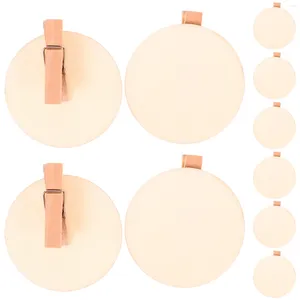 Frames 20 Pcs Label Round Wood Chip Clip Mini Chalkboard Memo Message Sign Wooden Clips