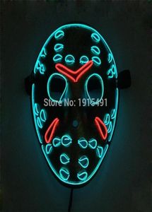 Friday the 13th The Final Chapter Led Light Up Figure Mask Music Active EL Fluorescent Horror Mask Hockey Party Lights T2009074279386