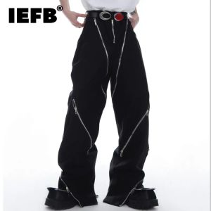 PANTS IEFB Multizipper Design diviso pantaloni occidentali svasati 2023 Darkwear gamba larga pantaloni maschi di alta strada della moda Nuova primavera 9a7187