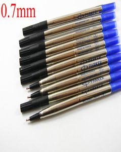 10st Metal Parker Blue Black Good Quality 07mm Rollerball Pen Refills1368326