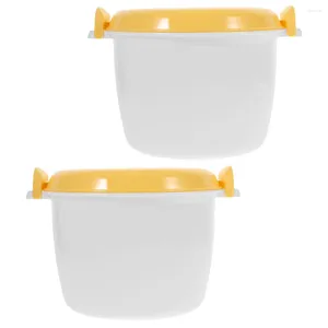 Dinnerware 2 PCs Asiático Rice Cooker Microondas Cook Weether Pan Simples para abastecimento de legumes em casa Recipientes de ferramentas