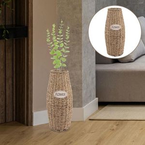 Vasen trocken Vase Minimalist Wicker Vintage Blumenflasche Tabletop Dekoration Rattanbehälter Mittelstücke