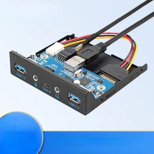 4/2ポートUSB 3.0フロントパネルブラケットラインアダプターコンピューターフロッピーディスクドライブビルトインUSBパネルPCデスクトップコンピューター