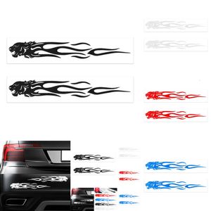 Yeni 2pcs Tiger Flame Totem için Mercedes Benz VW / Aksesuarlar Araba Vücut Sticker Otomatik Pencere Tampon Kapı Dekorasyonu