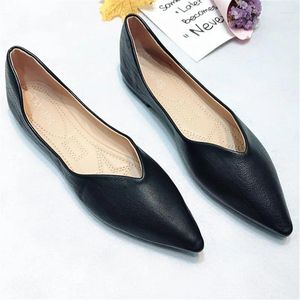 Casual Shoes 2024 Spring Women Flats Red Silk Black For Dressy Comfort Champagne Gold Flat Heel Ladies Pointed Toe 46