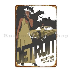 Motown от Detroit Metal Planque Plone Plone Permonization Club Wall Decor Decor Decort Designing Tin Sign плакат