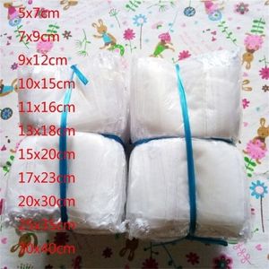 Bütün 1000 PCS Lot Beyaz Organza Drawstring Torbaları 5x7 7x9 9x12 10x15cm Mücevher Hediye Çantaları Düğün Ambalaj Bagsus T200221G