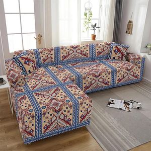 Stuhlabdeckung Retro Blumenstretchabdeckung Sektionaler elastischer Sofa -Abdeckung für Wohnzimmer Geometrie Couch L Form Ecke