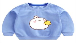 Toddler Baby Hoodie Girls Fashion Bluzy Dzieci Chłopcy Kreskówka z długim rękawem Dzieci Molang i Piupiu Cute T Shirt Outerwear1705960
