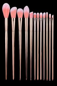 12PCS Rose Gold Makeup Pędzers Zestaw proszkowy podkład Blusher Make Up Brush Contorzy Contorzy Blush Lip Ckseshadow Brwi Beau8545757