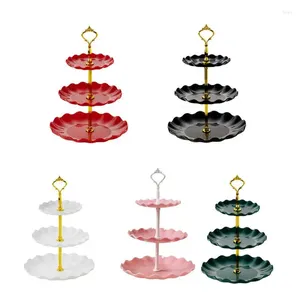 Plates 3 Tier Wedding Birthday Party Cake Plate Home Table Decoration Trays Stand Holiday Detachable 4 Colors Tiers