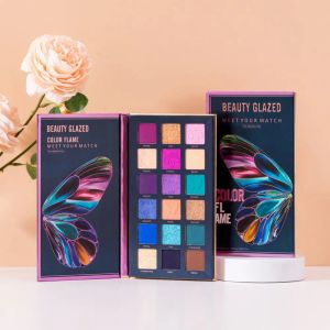 Shadow Beauty envidraçou 18 cores Paleta de sombras Paleta de sombra perelescente Matte Glitter Sheshadow Impermeável Longa Longa Eyes Maquiagem Cosméticos