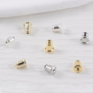 Bullet Earrings Backs Brass Hypoallergenic Push Fit Ear Pin Stud Stopper Silver and Gold Color Ear Nuts Diy Jewelry Findings