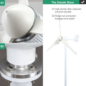 Windmill -Turbine 6 kW Generator Kit Power 6000W 3 Klinge 24 V 48 V Freie Energie mit MPPT Ladegerät Controller vom Gitter -Wechselrichtersystem