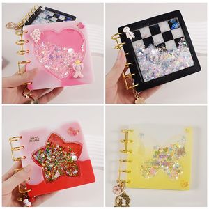 Quicksand Notebook Silicone Casting Molds Butterfly Star Love Checkerboard Notebookカバーエポキシ樹脂型DIYジュエリークラフト