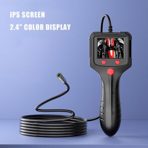 Câmera de tubo de borescópio de 8 mm 2.4 na tela IPS 1080p HD Snake Drake Câmera de drenagem IP67 impermeabilizada 6 LED ajustável para carro/motor/dreno