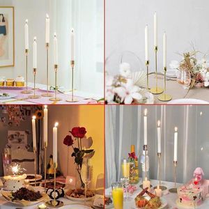 Titulares de vela 3pcs/set metal dourado decoração de decoração de decoração de partido romântico jantar de velas Decoração de casa Decoração de casa Candlestick