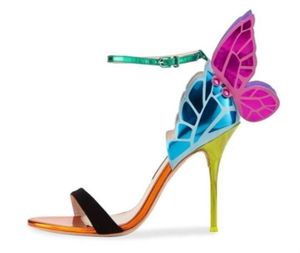 Sophia Webster Woman039s Deri Topuklu Renkli Renkli Sandal Renkli Flywear Wings Dekoratif Yüksek Topuk Boyutu317E19981687435837