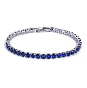 Luxur 4mm kubik zirkonia tennisarmband isade ut kedjan kristallbröllop armband för kvinnor män guld silver armband smycken237g15922634