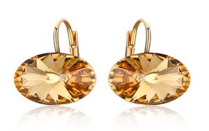 Klassiska Bella Studörhängen Kristaller från Rovski Fashion Rose Goldsilver Color Piercing Party Jewelry for Women Gift8163495
