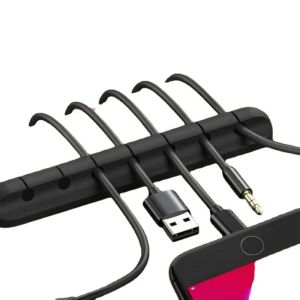 3/5/7 klämmor självhäftande kabel Winder Desktop Wire Earphone Cable Holder Desk Cable Organizer Stationery Office Supplies Material