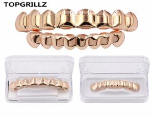 Topgrillz Grillz Set Gold Finish 8 8 상단 치아 8 하단 치아 일반 힙합 그릴 237J7435063