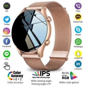 Saatler Zodvboz Akıllı İzle Kadınlar Tam Dokunma Özel Diyal Çağrı Saatler Erkekler Sport Fitness Tracker Xiaomi Huawei için Smartwatch